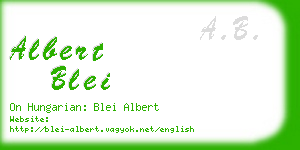 albert blei business card